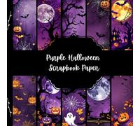 Purple Halloween Scrapbook Paper, Spooky Junk Journal Paper, Creepy Decorative Paper, DIY Projects, Origami, Collage Sheets, Decoupage Paper, 10 Designs, Double SIded