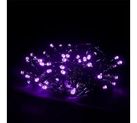 Purple Halloween String Lights - 100 LED Purple String Lights Plug in for Tree, Crafts, Party, Indoor/Outdoor Halloween Decorations, 8 Feet Blackish Green Wire, 8 Modes & Memory Function, Connectable