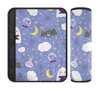 Purple Hallowmas All Saints' Day Pattern Car Seat Covers Belt Covers for Babys Comfort Seat Cushion for Kids 2 Pack 10 * 7.7in