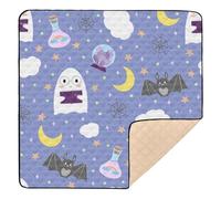 Purple Hallowmas All Saints' Day Pattern Soft Padded Baby Playmat for Floor Portable Kicking Mat for Babies Infants Toddlers, 50'' x 50''