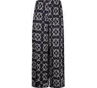 Purple Hanger New Ladies Plus Size Palazzo Trousers Womens Polka Dot Print Plain Baggy Wide Leg Stretch Pants (16-18, Square Patch Blue)