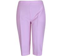Purple Hanger New Ladies Plus Size Three Quarter Cropped Trousers Elasticated Waist Womens Plain Shorts Pink Size 24