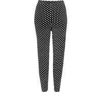 Purple Hanger New Ladies Vertical Stripe Print Elasticated Waist Womens Patterned Long Stretch Fit Leggings (16-18, Black Polkadot)