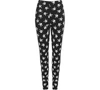 Purple Hanger New Ladies Vertical Stripe Print Elasticated Waist Womens Patterned Long Stretch Fit Leggings (8-10, Skull Bone)