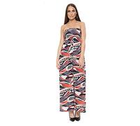 Purple Hanger New Womens Plain Long Strapless Elasticated Shearing Ladies Bandeau Shirred Boob Tube Summer Maxi Dress (16-18, Orange Contemporary)