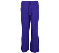 Purple Hanger New Womens Plain Wide Leg Casual Trousers Ladies Stretch Fit Tie Trim Palazzo Pants Plus Size Royal Blue Size 18