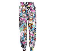 Purple Hanger Womens Aztec Skull Leopard Comic Print Ladies Stretch Ali Baba Harem Pants Leggings Full Long Trousers Plus Size Comic Print 24-26 (XXXXL)