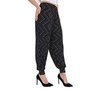 Purple Hanger Womens Aztec Skull Leopard Comic Print Ladies Stretch Ali Baba Harem Pants Leggings Full Long Trousers Plus Size (12-14, Diamond)