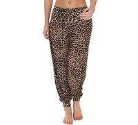 Purple Hanger Womens Aztec Skull Leopard Comic Print Ladies Stretch Ali Baba Harem Pants Leggings Full Long Trousers Plus Size (20-22, Leopard)