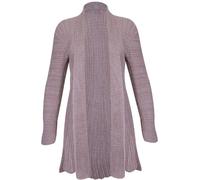 Purple Hanger Womens Long Sleeve Waterfall Ladies Boyfriend Stretch Knitted Front Open Cardigan Sweater Top Plus Size Mocha Size 16-18 (M/L)
