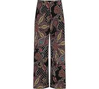 Purple Hanger Womens New Black Wide Leg Flared Trousers Ladies Plain Stretch Fit Elasticated Waist Long Palazzo Pants Plus Size (14, Fusion Paisley)