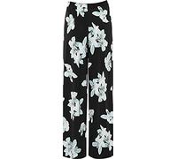 Purple Hanger Womens New Black Wide Leg Flared Trousers Ladies Plain Stretch Fit Elasticated Waist Long Palazzo Pants Plus Size (24, Black Green Lilly)