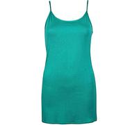 Purple Hanger Womens New Plain Sleeveless Ladies Stretch Round Scoop Neckline Long Strappy T-Shirt Camisole Vest Tank Top (26-28, Jade Green, Numeric_26)