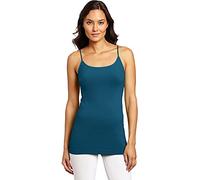 Purple Hanger Womens New Plain Sleeveless Ladies Stretch Round Scoop Neckline Long Strappy T-Shirt Camisole Vest Tank Top (26-28, Teal, Numeric_26)