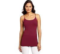 Purple Hanger Womens New Plain Sleeveless Ladies Stretch Round Scoop Neckline Long Strappy T-Shirt Camisole Vest Tank Top (26-28, Burgundy, Numeric_26)