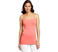 Purple Hanger Womens New Plain Sleeveless Ladies Stretch Round Scoop Neckline Long Strappy T-Shirt Camisole Vest Tank Top Coral Size 14-16 (L/XL)