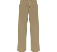Purple Hanger Womens Plain Wide Leg Casual Trousers Ladies Stretch Fit Tie Trim Palazzo Pants Plus Size (22-24, Mocha)