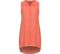 Purple Hanger Womens Plus Size Chiffon Butterfly Design Ladies Sleeveless Uneven Hem Shirt Top (14, Plain Coral)