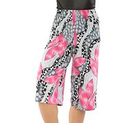 Purple Hanger Womens Plus Size Cropped Plain Elasticated Waist Stretch Ladies Mini Culottes Shorts (as8, Numeric, Numeric_16, Numeric_18, Regular, Regular, Glade Floral Cerise)