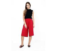 Purple Hanger Womens Plus Size Floral Spot Paisley Print Ladies Stretch Elasticated Waist Wide Leg Culottes Shorts (24/26, Red)