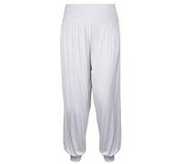 Purple Hanger Womens Plus Size Plain Trousers Leggings Ladies New Stretch Fit Tapered Leg Harem Pants White Size 28-30