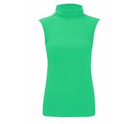 Purple Hanger Womens Sleeveless High Roll Polo Turtle Neck Vest Top Ladies Stretch Casual Plain Polo T-Shirt Jumper Tank Top for Women and Girls Warm Winter Wear Plus Size 8-22 (16-18, Jade Green)
