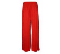Purple Hanger Womens Stretch Ladies Elasticated Baggy Wide Leg Palazzo Plain Loose Fitted Trousers Pants Plus Size (as8, Numeric, Numeric_24, Numeric_26, Regular, Regular, Red)
