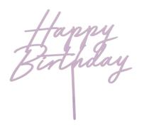 Purple Happy Birthday Acrylic Cake Topper