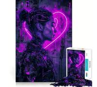 Purple Heart 1000 Pieces Jigsaw Puzzles for Adults Brain Challenge Toy Indoor Play Precise Cut Fine Art Piece (50x75cm)