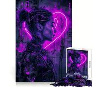 Purple Heart 1000 Pieces Jigsaw Puzzles for Adults Brain Challenge Toy Indoor Play Precise Cut Fine Art Piece (50x75cm)