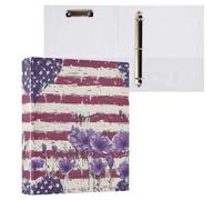 Purple Heart Day Purple Poppies 1 And A Half Inch Notebook Binder 3 Rings With Pocket 1/2 Pack Various Binder Hard Cover