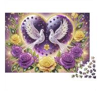 Purple Heart Dove 1000 Piece Jigsaw Puzzle Jigsaw Puzzle for Adults Paper Leisure Decor Gift 38x26cm/1000pcs