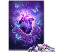 Purple Heart Jigsaw Puzzles for Teenagers 1000 Jigsaws,Help The Brain Exercise Addictive Toys to Cultivate Patience Unique Challenge Game (50X75cm)