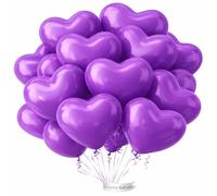 Purple Heart Shape Balloons 25 Pack 10 Inch Lavender Latex Decorations for Romantic Weddings Valentines Day or Birthday Party Elegant Violet Love Theme Ornaments for Anniversary Displays