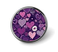 Purple Heart Shape Brooch Pins Lapel Pins for Men Women Badge Button Cover Decorative Jewelry Charms for Hats Bags Backpacks Suits Shirts Scarves Clothing Accessories Banquet Wedding Gift