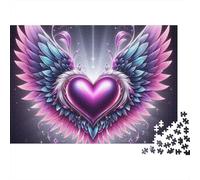 Purple Heart Wing 1000 Piece Jigsaw Puzzle Jigsaw Puzzle for Adults Night Fantasy Relaxation Home Decor Gift 52x38cm/1000pcs