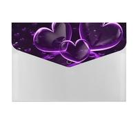 Purple Hearts Accordion File Organizer 6 Pocket Document Organizer Expanding File Folder Accordion Folder with Labels, Travel Document Folders Plastic Envelopes with Snap Closure 13x9.1 Inch
