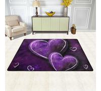 Purple Hearts Area Rugs for Living Room Non-Slip Washable Rug Modern Floor Carpet Large Fuzzy Rugs Ultra Soft Plush Indoor Throw Carpet for Bedroom Dining Room Home Decor 36"x24"