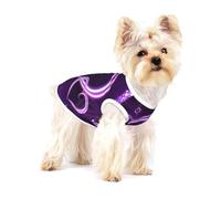Purple Hearts,Cotton Sleeveless Pet T-Shirt Soft Stretchy Puppy Breathable Vest,M