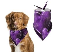 Purple Hearts Dog Bandana, Soft Breathable Pet Scarf, Personalized Dog Bib Kerchief for Small Medium Large Dogs Cats, Exquisite Pet Neckerchief for Daily Wear, Travel, Party