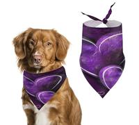 Purple Hearts Dog Bandanas Cute Soft Cotton Puppy Scarves Washable Daily Summer Durable Triangle Reversible Bibs Suitable for Small Medium Large Dogs and Cats