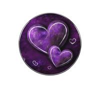 Purple Hearts Fridge Sticker Funny Fridge Magnets Novelty Round Fridge Magnets Reusable for Whiteboard, Locker, Kitchen, Office- Strong Decor Magnetic Stickers