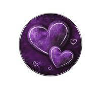 Purple Hearts Fridge Sticker Funny Fridge Magnets Novelty Round Fridge Magnets Reusable for Whiteboard, Locker, Kitchen, Office- Strong Decor Magnetic Stickers