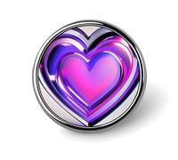 Purple Hearts Lapel Pin Badge Round Metal Button Pin Personalized Novelty Pinback Button Badges Funny Recognition Enamel Pins Novelty Cute Cartoon Brooch Pin for Jacket Bag Coat
