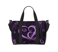 Purple Hearts Large Weekender Bag for Travel, Water-Resistant Duffle Bag, Print Adjustable Shoulder Strap,3-5 Day Overnight Bag for Men Women