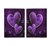 Purple Hearts Passport Holder Fashion Passport Cover Passport Protector Travel Document Organizer ID Card Protector Exquisite Passport Wallet Cover Credit Card Holder