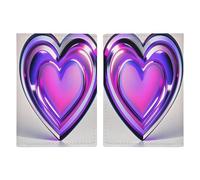 Purple Hearts Passport Holder Personalized Passport Wallet for Women Men Travel Document Organizer Holder