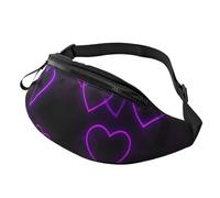 Purple Hearts Printed Personalized Waist Bag, Lightweight and Versatile Crossbody Bag for Everyday and Outdoor Adventures