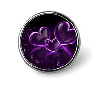 Purple Hearts Round Badge Brooch Lightweight Lapel Tie Pins Unique Gifts Metal Brooch Badge For Hat Shirt Clothing Bags Decoration