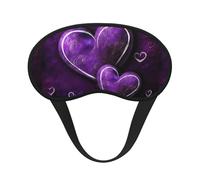 Purple Hearts Sleep Mask for Side Sleeper Eye Mask for Sleeping Light Blocking Soft Breathable Sleep Eye Mask for Women Men Adjustable Elastic Strap Travel Nap Blackout Eye Shade Cover